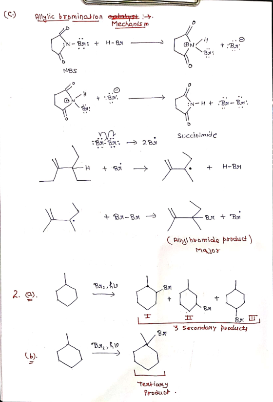 (C) ANylic bromination catalyst → Mechanism . N-891: H-BY- + :B.1 BI NBS ON TEN-H+ : B- BA Succinimide ja :B3-89; 28 Hunan +