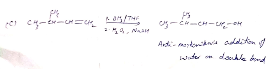 CH-CH-CH=ere l B43/THE 2. Mo, Naom CH-CH-CH-CH2-OH Anti-markanikors addition of water on double band