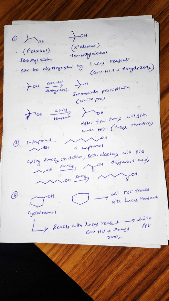 ton 0 no (Palcohol) Isobutyl alcohol (30 alcohol) ter-butyl alcohol distinguished by Lucas reascut Canchet+ Anhydr 2002) can