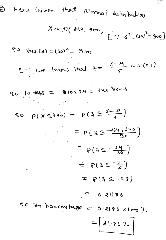 Ô Here Given that Normal distribution XnN (264, 800) [:8² (30)² = goo so Var(x) = (30)2= soo x-4 WN(0, 1) x- 6 Er we know tha
