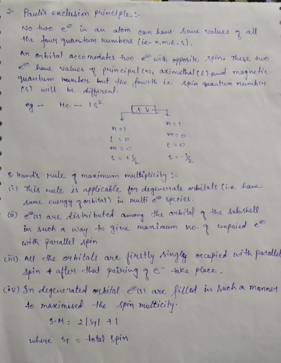 2 Paulix enclusin pruinciple: No tuso atom Can haue Seme valus am the fowr guan tum numbers (ie- n,m,e, s). An ebital accomod