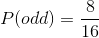 P(odd)=\frac{8}{16}