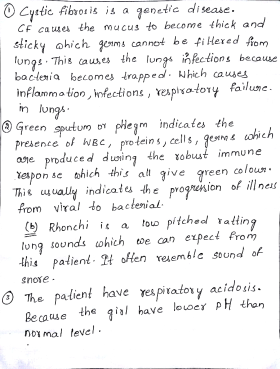 o Cystic fibrosis is a genetic disease. Gf causes the mucus to become thick and sticky which germs cannot be filtered from lu