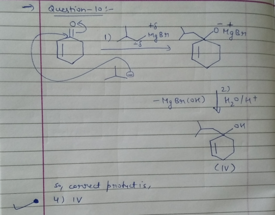 Question-10:- che en nyomgesi 1 - My en cox) | Holut (iv) So 4) correct IV protect is,