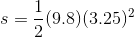 s-(9.8)(3.252