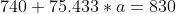 74075.433* a 830