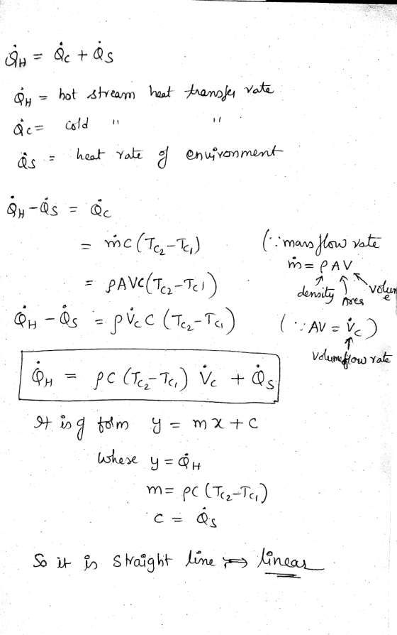 Sn = 6c tas 0 - hot stream heat transfer rate Qc= Cold ës heat rate of environment gy-es m= Qc mc (Tcz-Tc) 1. mars flow vote