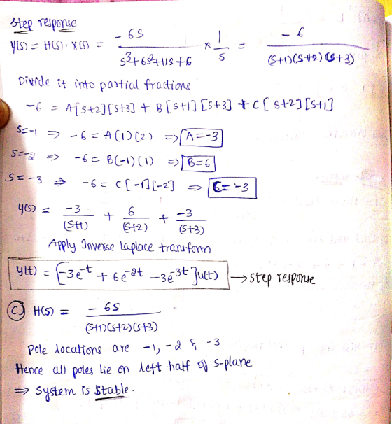 stel epose Divtde it into partial fradiane キー1 ラー6.AL! ) C2) Z) A:-3 46363 (St) Apply Invese laploce traufom s-plane Hence al