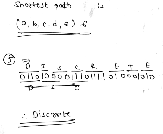 Shortest path 2 Pa,b,c,d,e)6 써 프 S o 1) o 10 0 0 0 11 10011 | 0) 000|000 :: Discrete