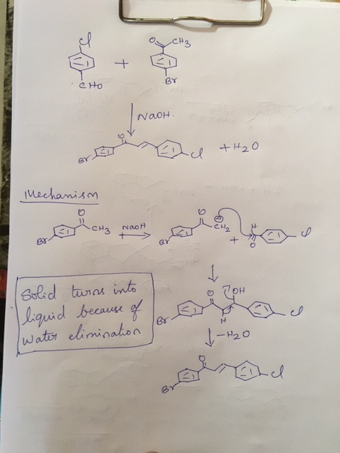 CY é Ho Naoh. Naon. en +H2O Mechanism melon polis pol 0 OH solid turns into liquid because of water elimination / I-H20