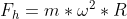 F_h = m*\omega^2*R
