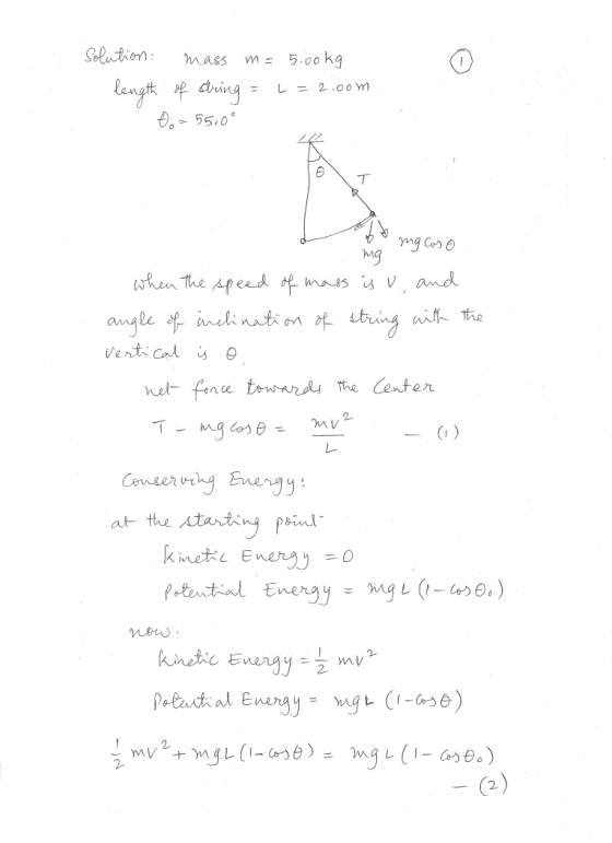 seedi on : mass m= 5.00 kg 0 aring -55.0 し 2.oomp ng kine太c Ener -O mew