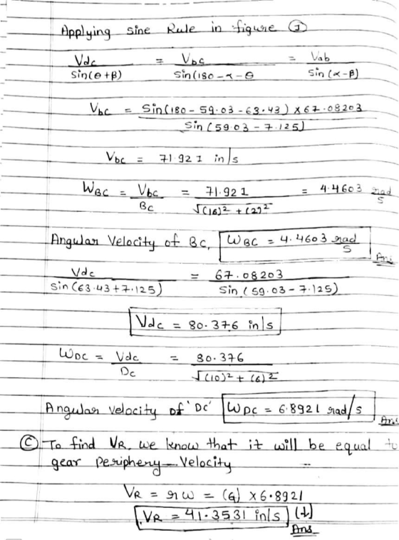 Applying sine Rule in figure ③ Vdc since+B) Voc Sin (180 -- Vab sin (x-6) Vic = sin(180 - 59.03 - 63.43.) x67.08203 Sin (59 0