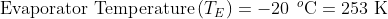 Evaporator Temperature (TE)--20 °C = 253 K