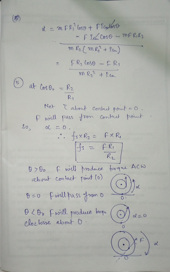 d = mFRy? long + Plantoso f I can coso MFR, R2 m R2 [m R₂ + Ich) FR, Coso - FRI m R2 2 + 1 ch. at Cosoo R2 RI L =o. Net ł abo