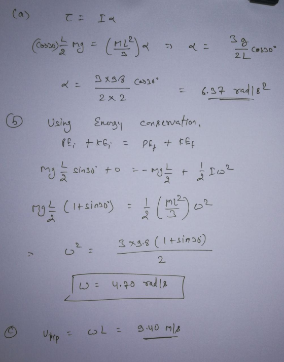 ca) = la e 9 9 0330 2 2x 2 6 2 = 3 X 3.3 casso = 6.37 rad 182 Using Energy conservation, PE, tlf = PE + KEF my z singo to -