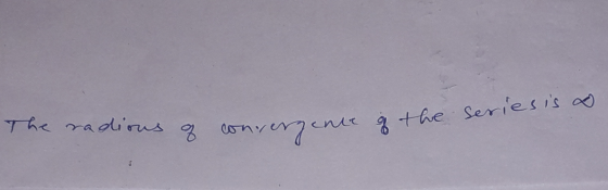 series is o The radious of convergente & 8 convergence of the