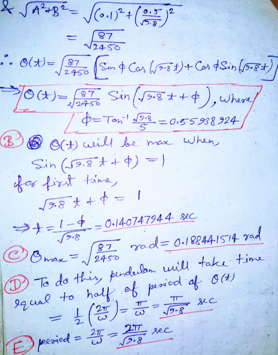 2 2 87 24 SO . e=7 Sn Cas t+ Cos tSin -) 2450 Sin/ 9.3+ whare/ 24S ETan O.55938 924 il be ma Whn Sin (.8 ) -4 9.8 &7Yad 0./84