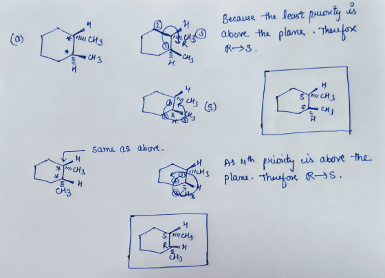 Because the least puority is above the plane . Thoufos above nu CH3 bacz R->3. درا ch I same as above. AH of AS 4th priority