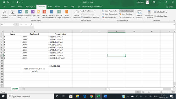 Book3 - Excel nitin arora - X File Home Insert Page Layout Formulas Data Review View Help ? Tell me what you want to do 2 Sha