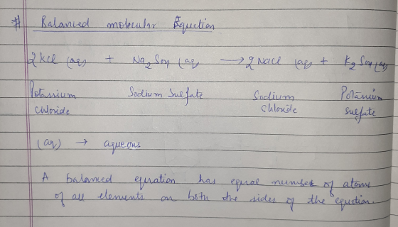 Balanced molecular Equation akce ses & Naydon (ag, 9 Nace el + Kg Santiago Sodium Sulfate Votassium chloride Sodium Chlonde P