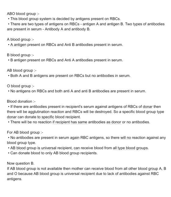 ABO blood group :- • This blood group system is decided by antigens present on RBCs. • There are two types of antigens on RBC
