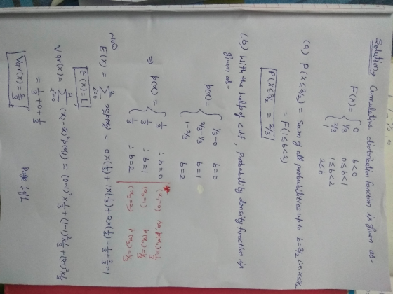 olution Cumulathe dlistribatien fanction en F(X)= os6<1 13 1Sb2 2b a PCx3/ = Sum f all probabilities up to b32ie.xs F(Is62) P