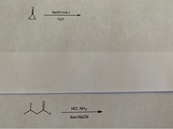 NaOH (cat.) H2O HCI, NH3 then NaCN