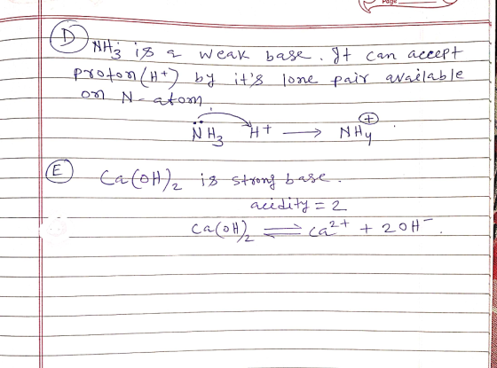 Pade Page DAH iP 13 is a weak base. It can accept proton/H+) by its lone pair avalimane on Natom, MHz 4t - Nhy Ca(OH)2 is st