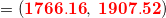 \small \mathbf{=\left ({\color{Red} 1766.16},\;{\color{Red} 1907.52 }\right )}