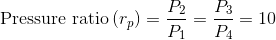 P. Pressure ratio (Tp) = ?