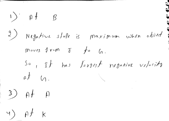 B Negativ s/ofe is whin obi Maximum movis om So ergstngativVici n 3) At A 4) A к