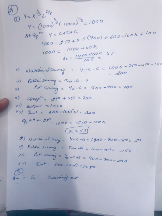 ♡ Y=ks 2/3 Y= (1000) 3 (1000) 3 =1000 At Cam Y=CAITG 1000 = 250+0.5(900)+ 60o-loor+loo 1000= 14oo toor le = 1400 tooo 100 Na