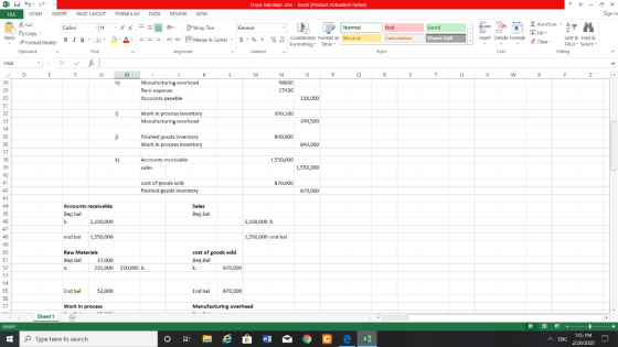 Froya Fabrikker xlsx - Excel (Product Activation Failed) ? - ox Sign in FILE FORMULAS DATA REVIEW VIEW AA Copy 2 AutoSumA , =