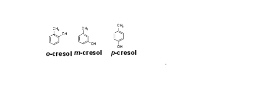 сн, CH Сн, OH OH OH o-cresol m-cresol p-cresol