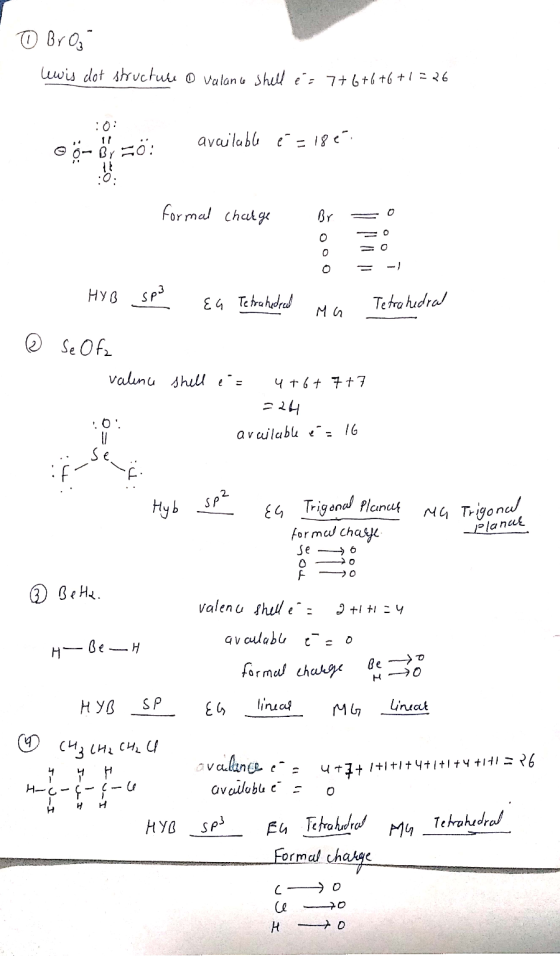 0 Broz Lewis dot structure O Valano Shell és 7+6+6+6+1=26 :01 © ö- FÖ: available é = 1867. formal charge Br = 0 O = -1 spor E