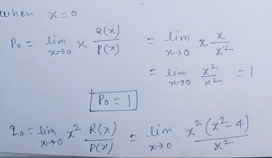 when lim 1 Por lim de o e P (2) x 7 eso - lim ro x² x² 22 -1 Por Loolim x² R(x) P(a) lim x² (x² - 4) xo xt o 82