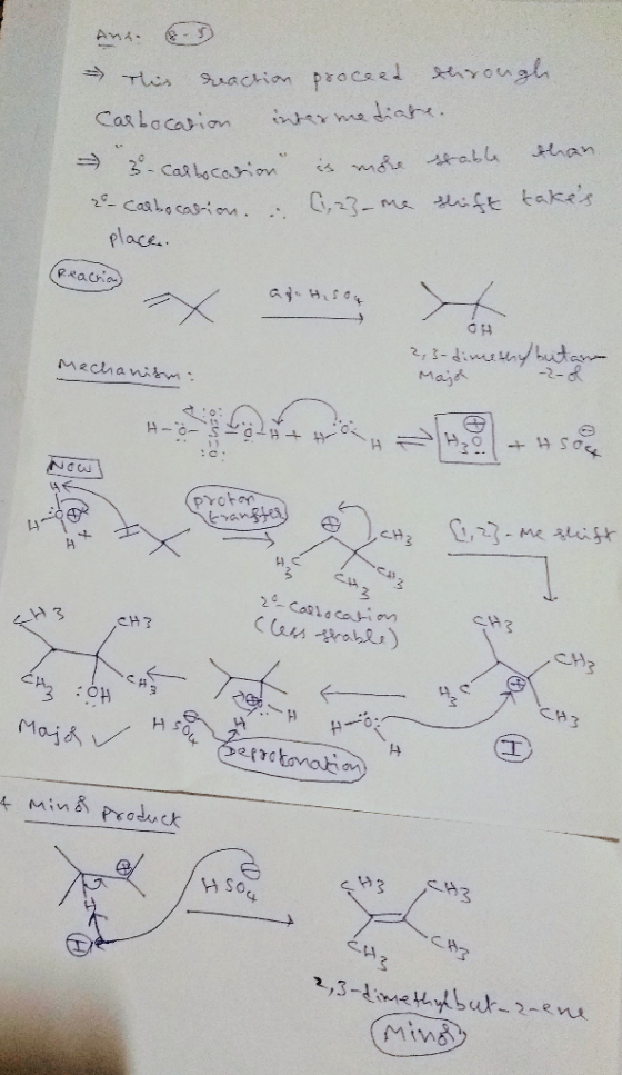 and. . This reaction proceed through Carbocasion intermediare. - z-carbocation is more stable than. un cartocation. , 23-me s