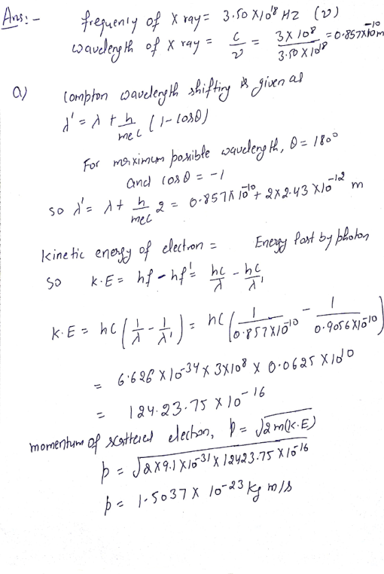 Au emenijof xray: 3.fo 지ğ H2 (v) 0) hhe C nel kinetic ene-y of electron Enog Pat by Robっ ブア
