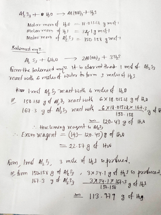 Al, 33+ BHO A1201, the Molar mm i Ho = 18.01528 gmoti Molavr mom of His = 34:19 moh molar mom of Al3 = 150.158 g molt Ballmee