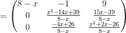 18- -1 12-14r +39 8-1 -4r+26 8-1 9 151-39 8-1 12+2r-26 8- 1 0