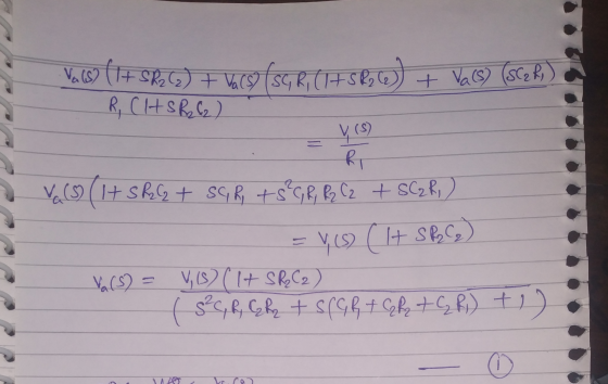 Va(s) (l+ SR9) + Vac® (SG, R. (1+58,0) + v) (566) R, CHSR262) Va () (+ SRQ + SGR, ts GiB, BO CZ + SCzR, ) = Y(s) ( It SP C₂)