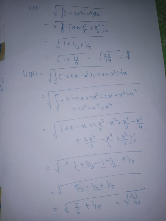 llfll = f (0 +222 +29dx Jņ [4+3% + . - J 1+ 2/3+ / 11gl1 = x-22) 1-2 +21-x²) dse (+4-22 +22²_zze tx² se? 8 +22²-23+04 - 1 [48