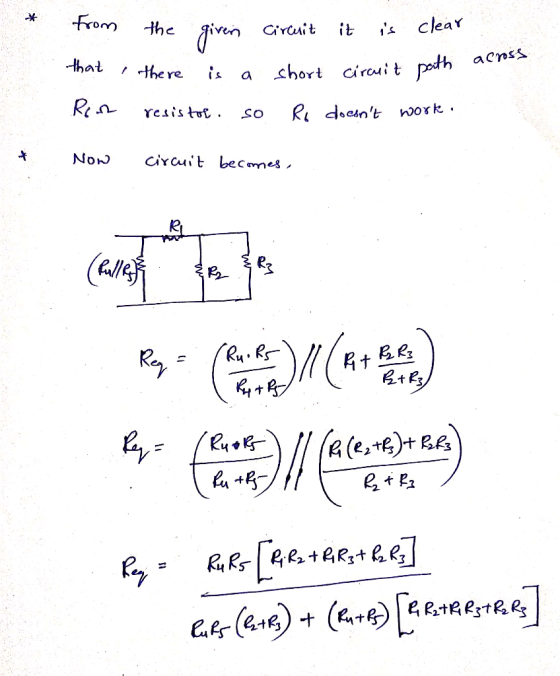 from that Rion the given circuit it is clear there is a short circuit path resistor. so Ro doesnt work. Now circuit becomes
