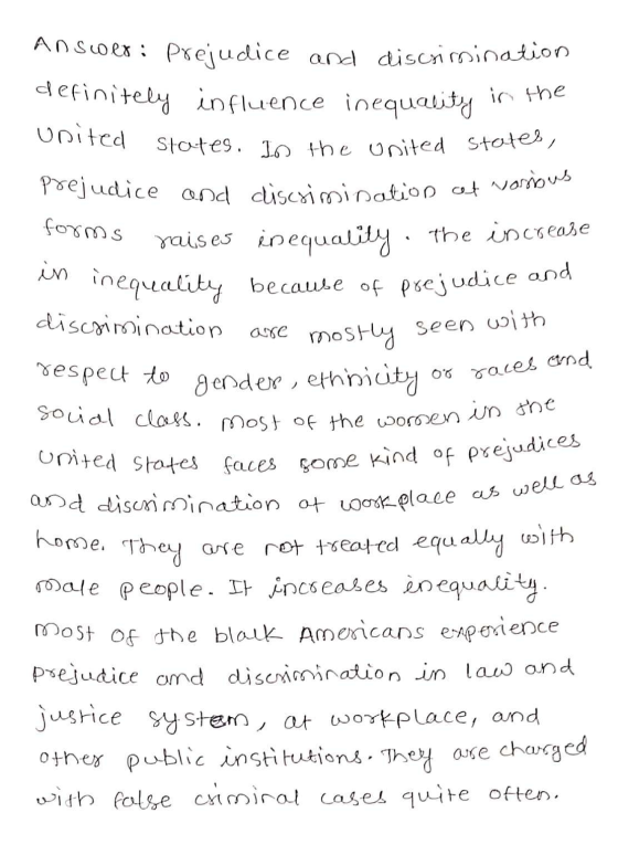 definitely united States. In the United States, prejudice and discrimination of various social class. Most of the worden in t