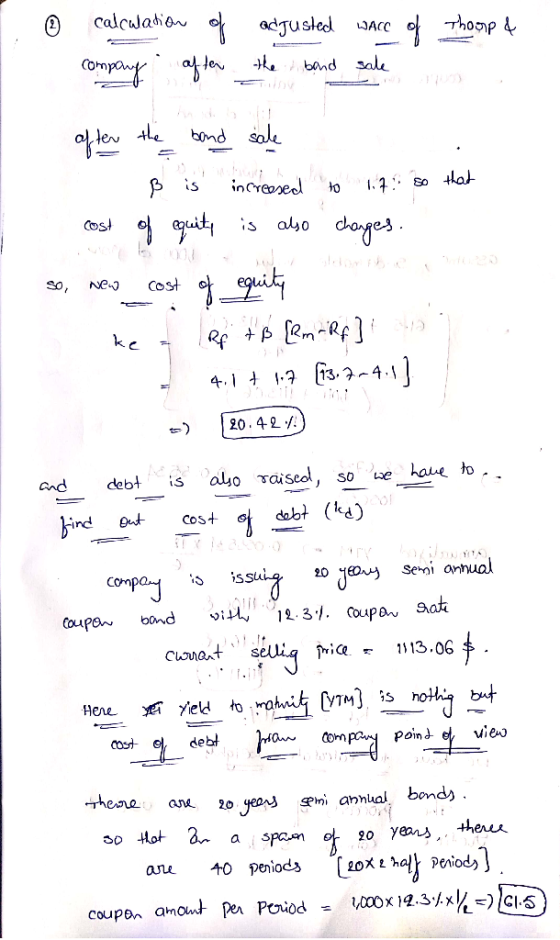 Thoup & 9 calculation of company after adjusted ware of the band sale after the band sale . ß is increased to 17 so that cost