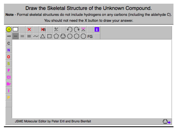 Draw the Skeletal Structure of the Unknown Compound. Note - Formal skeletal structures do not include hydrogens on any carbon