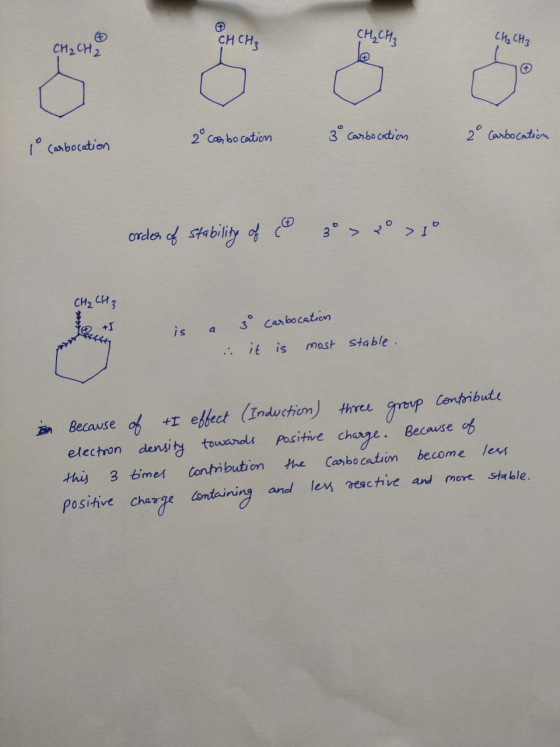 си сиз CH2CH CM2CH2 CH2 CH3 3 Carbo cation 2 Ca bo Cation 2 Carbocation Casbocation crder of Stability of 3 > 1 CH2 CH3 3 car