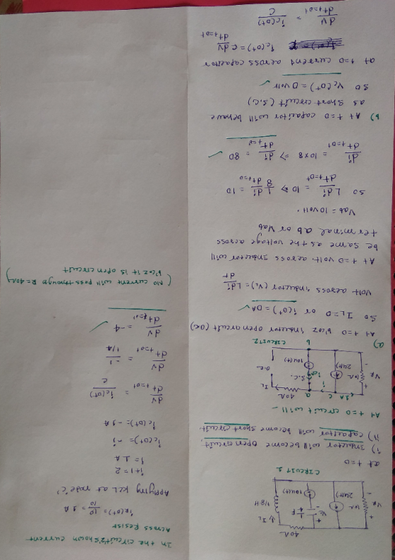 In the circuis houwn euTTent Acmss Resisr 40儿 낙 leA ou(t) 2 1clot) 01 24 d v ou (+) a) uwy open areutt (o)4 4 dt be same as