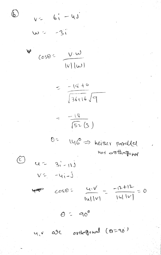 bi - us -3i Cosoa v.W lullwi -16 to 36+16 Ja -18 (52 (3) 소 146 = heither parallel noroothagonal ut 3i-nj va -ui-j 4.V -12+12